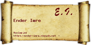 Ender Imre névjegykártya