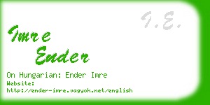 imre ender business card